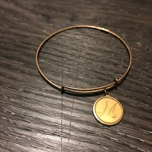 Alex and Ani “M” initial 14K gold filled bracelet